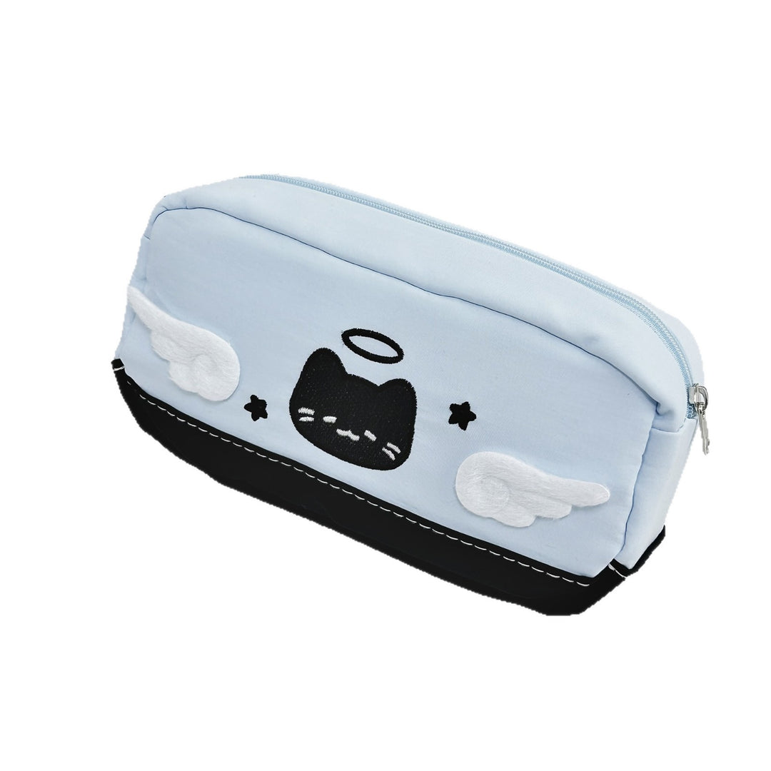 Cute Angel Cat-Themed Pencil Pouch