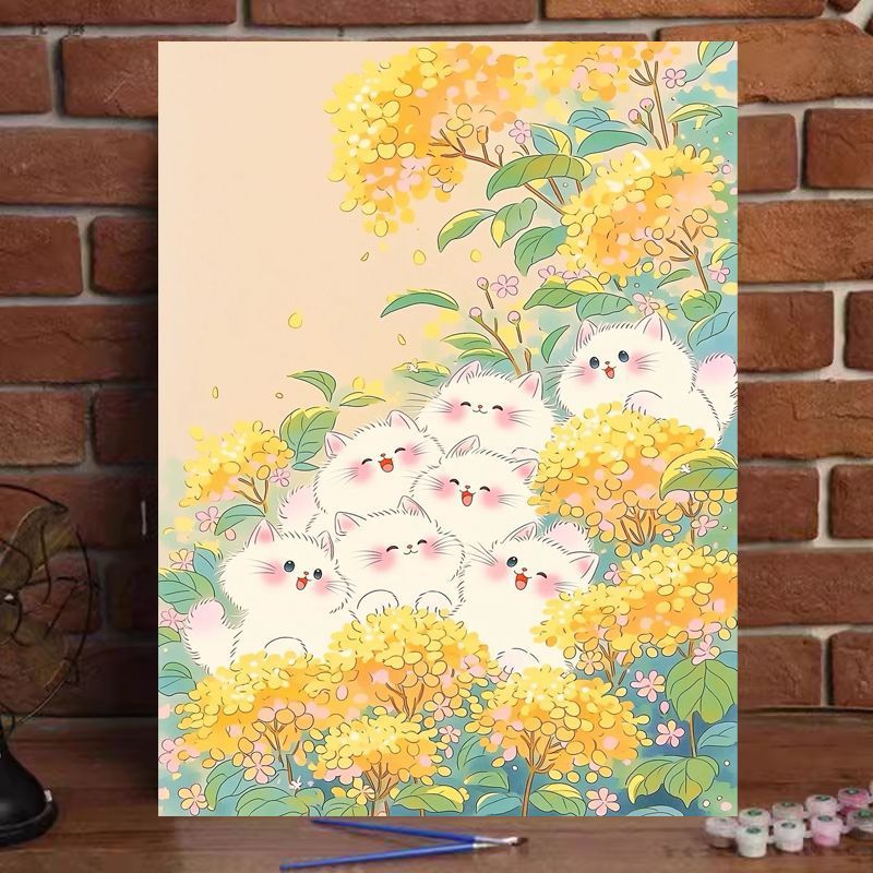 Whimsical Cat-Themed Paint by Numbers Art Kit Stornfield