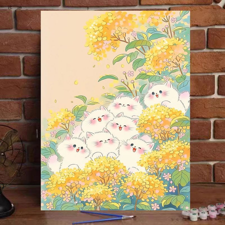 Whimsical Cat-Themed Paint by Numbers Art Kit Stornfield