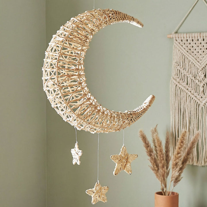 Stylish pendant light made of woven material Stornfield