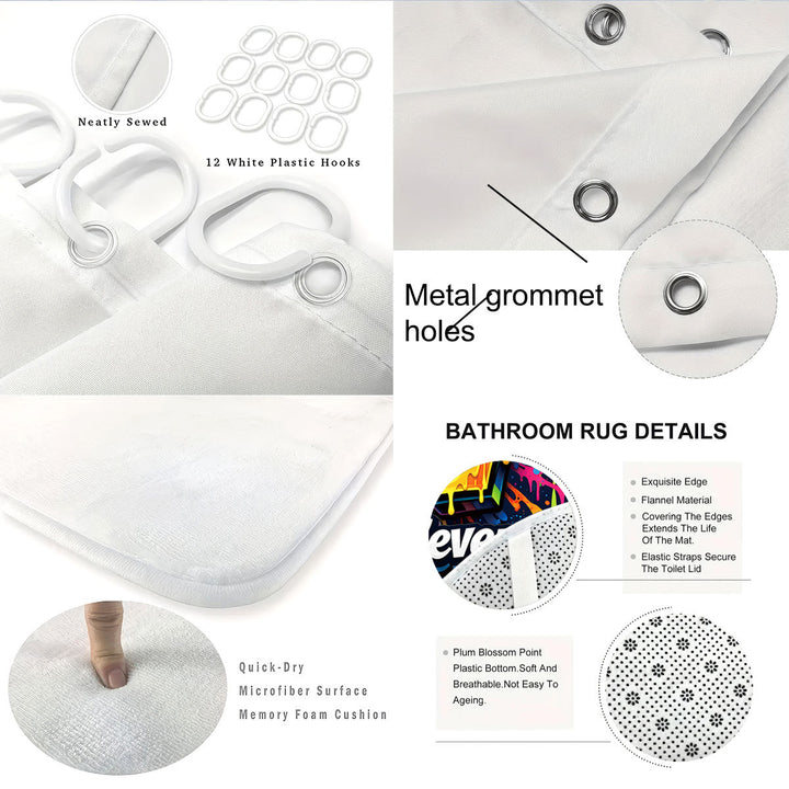 Digital Art-Themed Four-Piece Bathroom Set Stornfield
