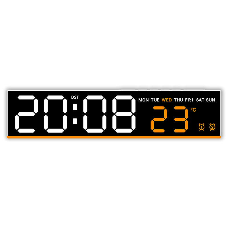 Digital wall clock with large LED digits and temperature display Stornfield