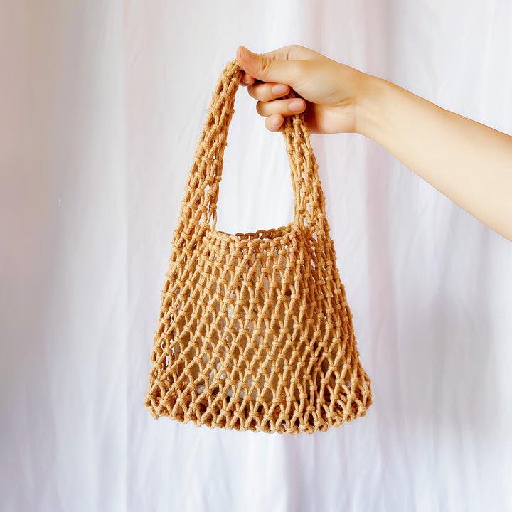 Hand-knotted tote bag in modern design Stornfield
