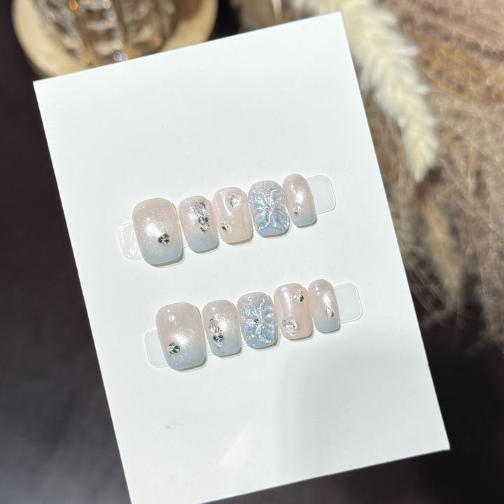 Decorative Press-On Nail Art Set with Crystal Accents Stornfield