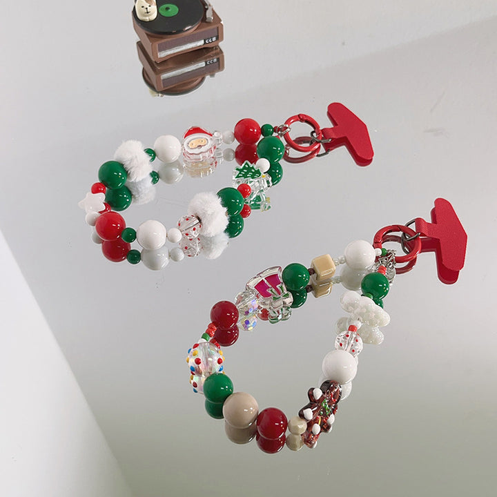 Whimsical Holiday-Themed Beaded Charm Keychain Stornfield