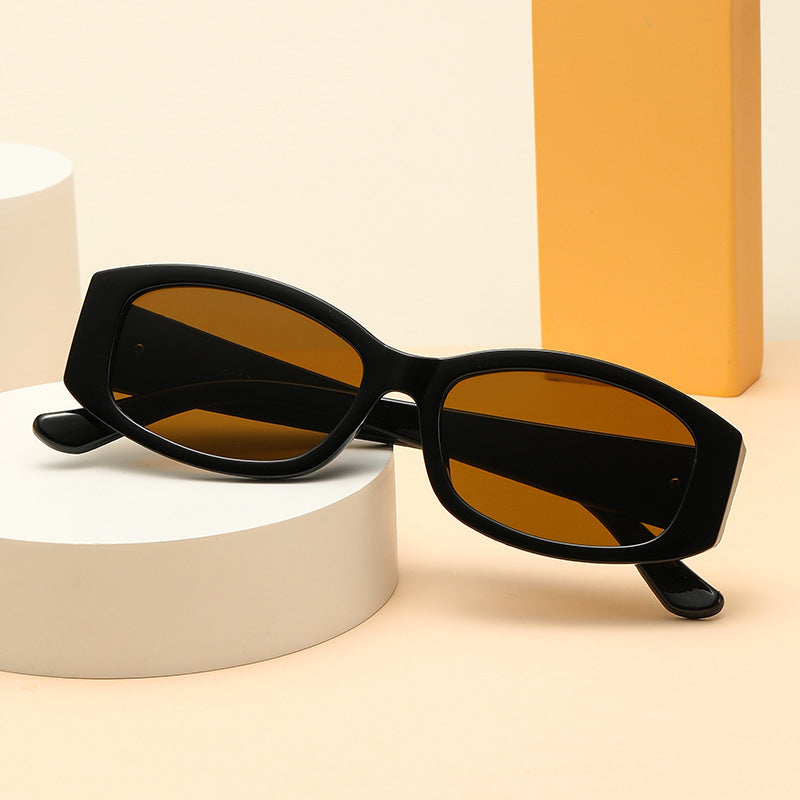 Women's modern sunglasses with unique golden frame Stornfield