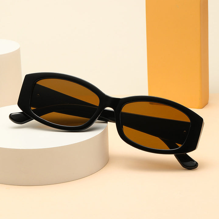 Women's modern sunglasses with unique golden frame Stornfield