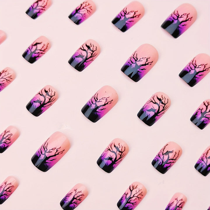 Creative nail art with mystical autumn forest design Stornfield