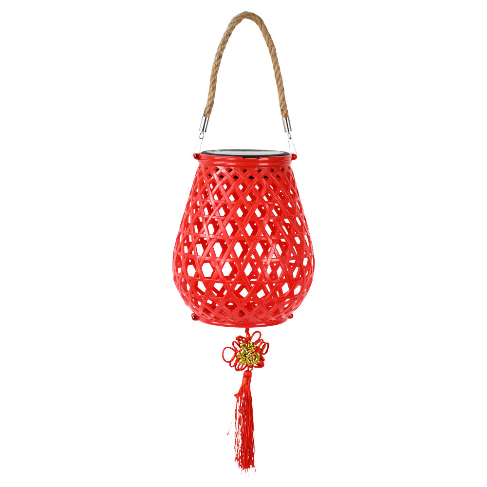 Decorative Woven Lantern With Rope Handle Stornfield