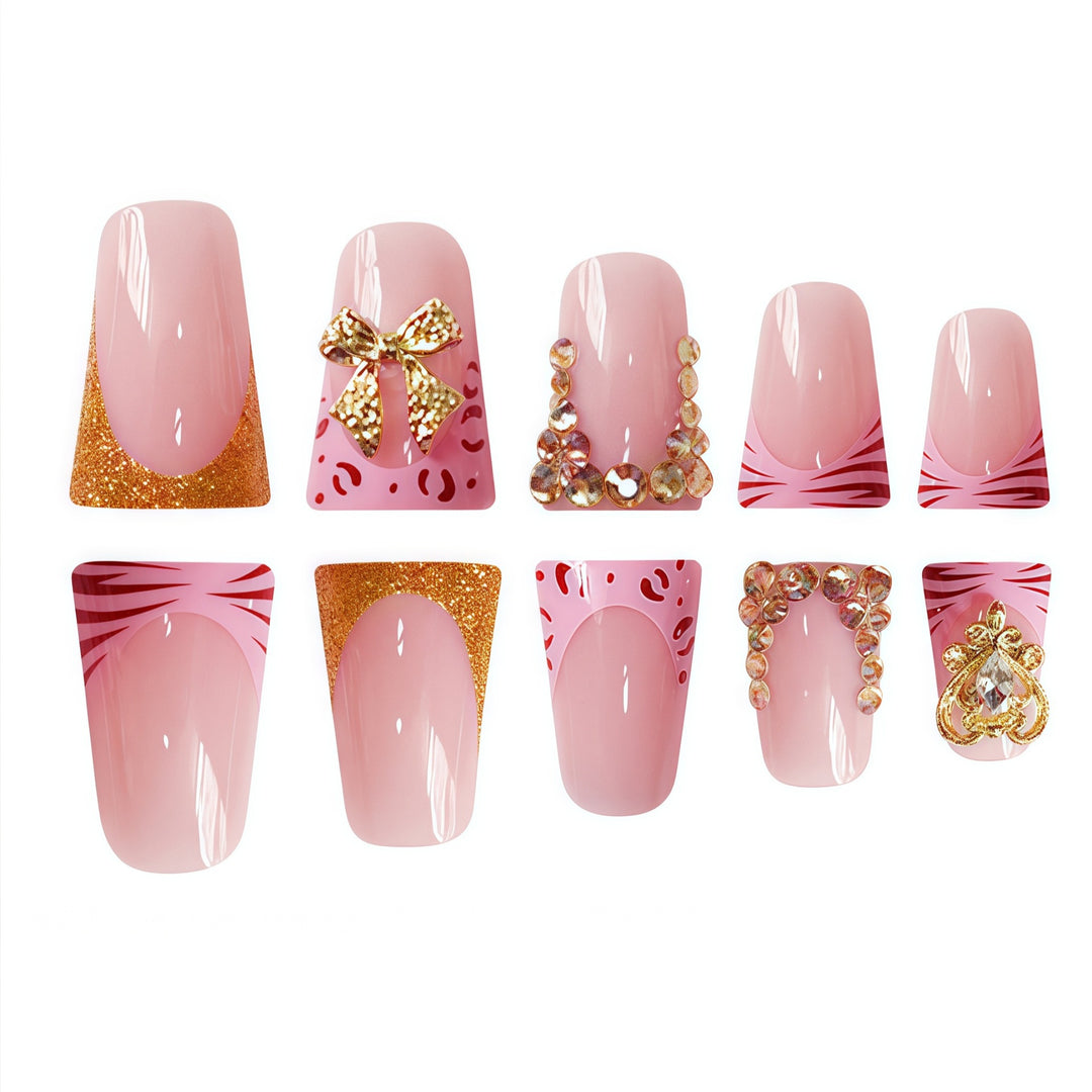 Decorative Gem-Embellished Press-On Nail Extensions Stornfield