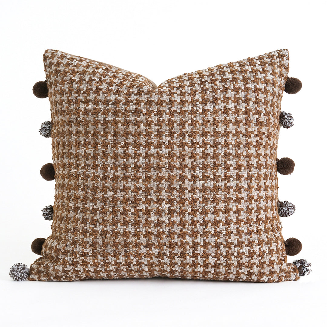 Decorative cushion with textured fabric