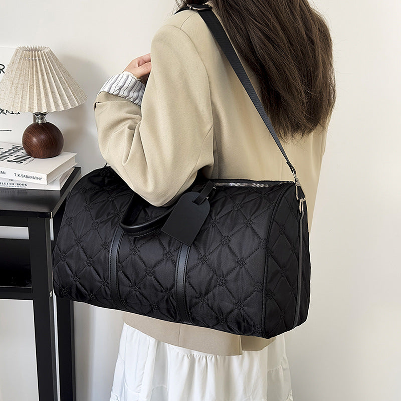 Quilted Multi-Compartment Travel Duffel Bag
