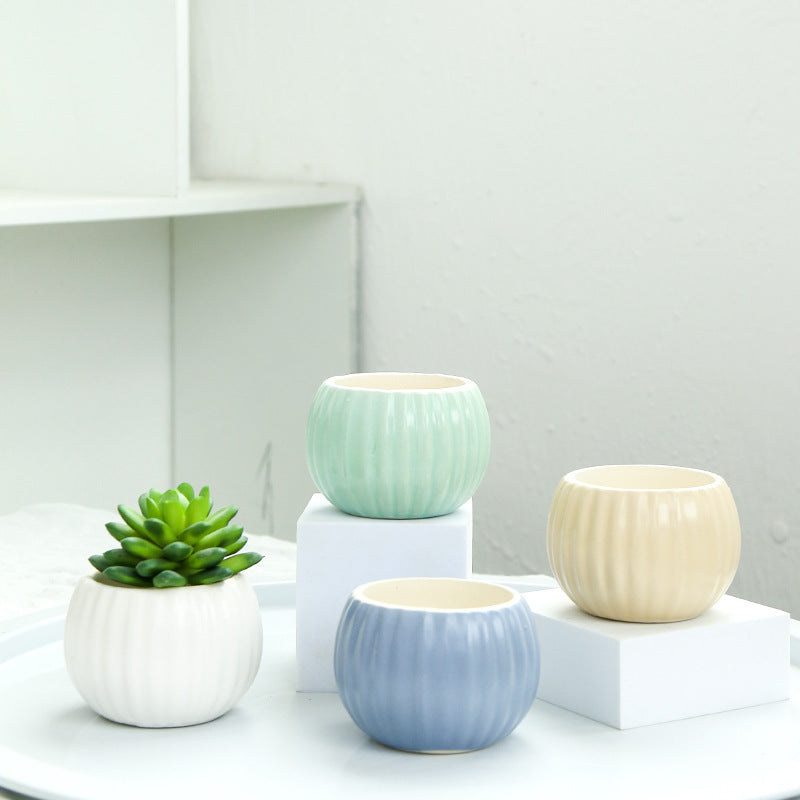 Ribbed Ceramic Planter Stornfeild