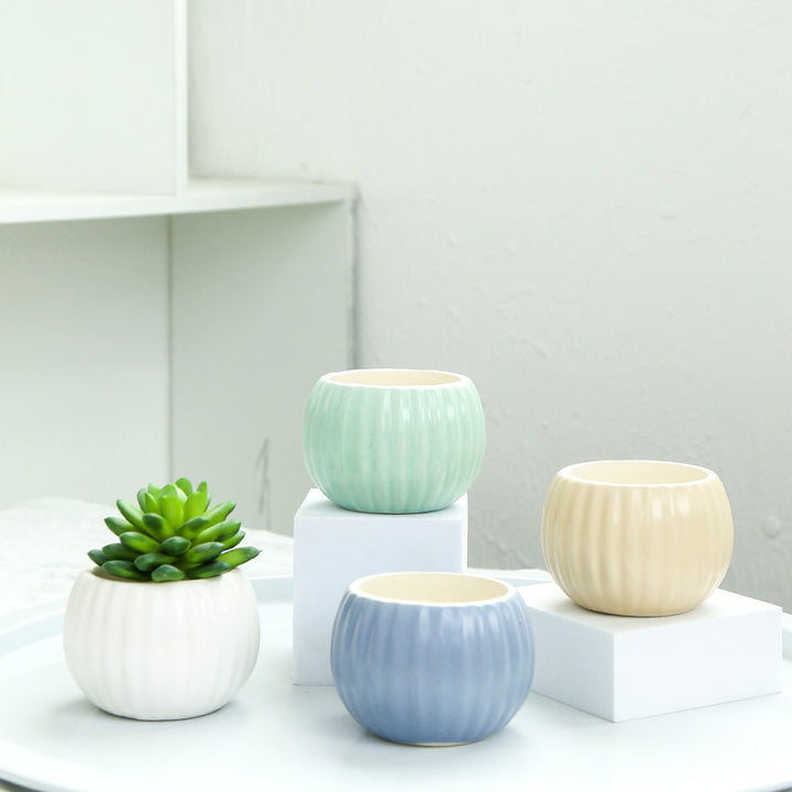 Ribbed Ceramic Planter Stornfeild