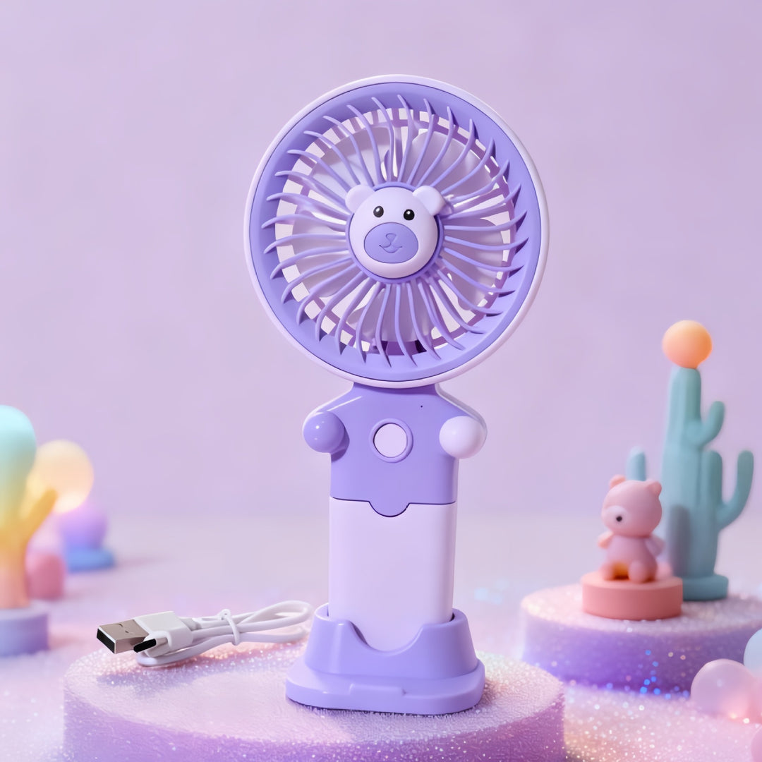 Women's Portable Hand Fan with USB Charging Function and Flexible Tilt Adjustment Stornfield