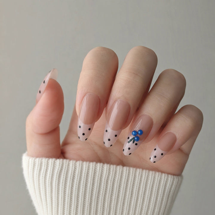 Elegant Floral Bow Press-On Nail Tips Stornfield