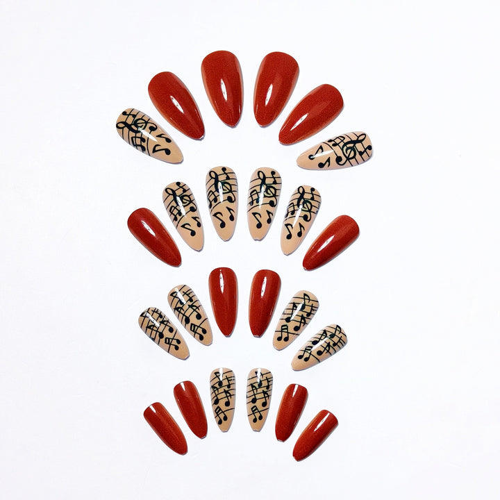 Artificial nails with Creative Note Design Stornfield