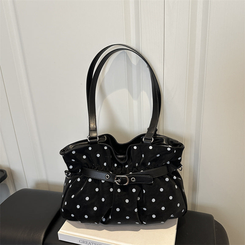 Polka Dot Pleated Handbag