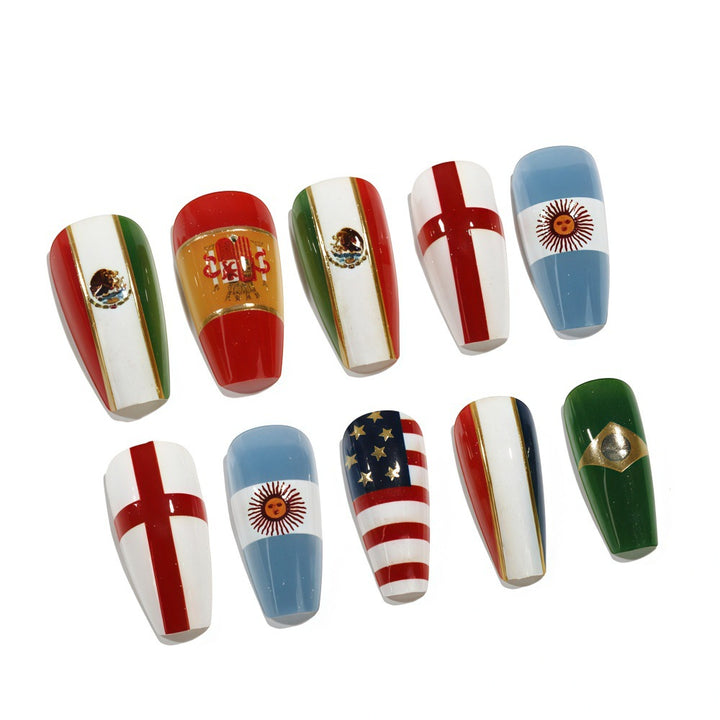 Artificial nails with national flag designs Stornfield
