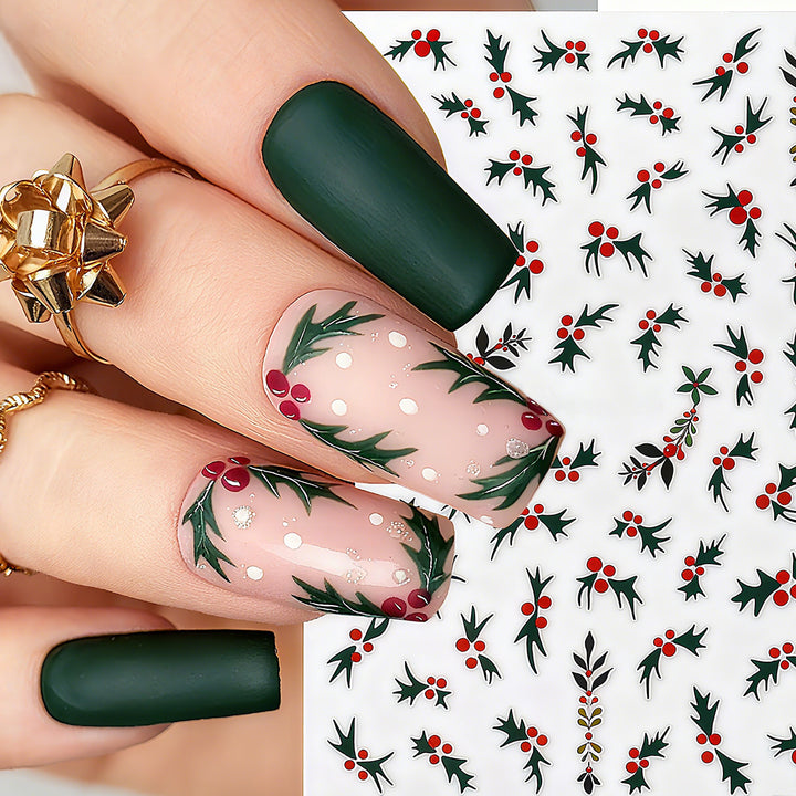 Elegant Artificial Nails with Christmas Design Stornfield