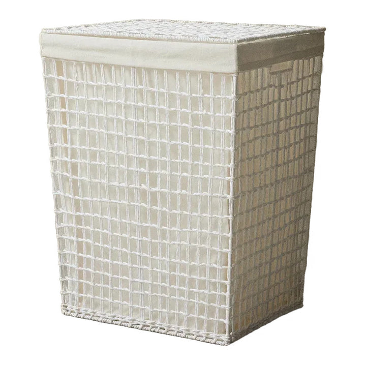 Modern laundry basket with embroidered pattern Stornfield