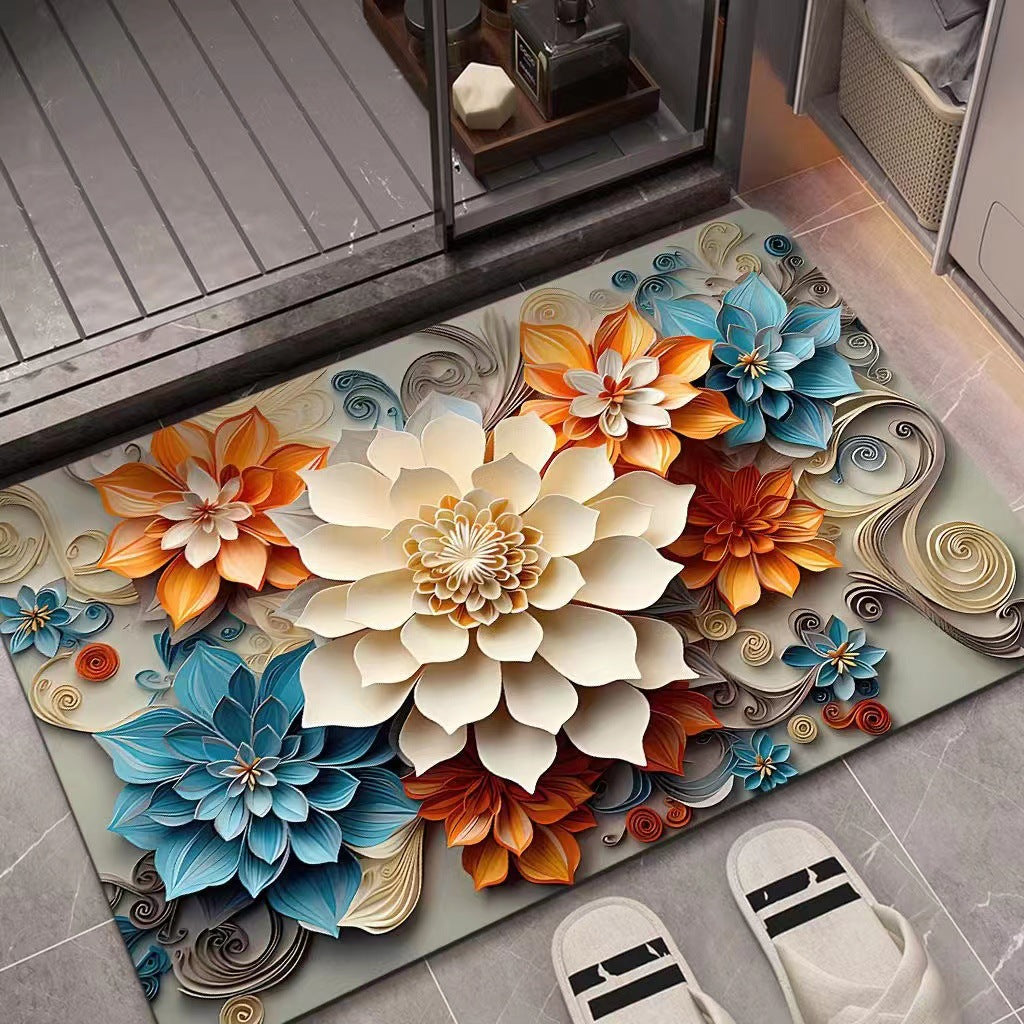3D Textured Floral Mat Stornfield