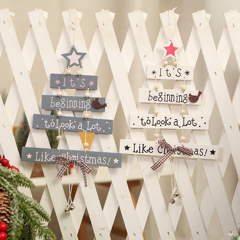 Decorative wooden sign with Christmas greeting Stornfield
