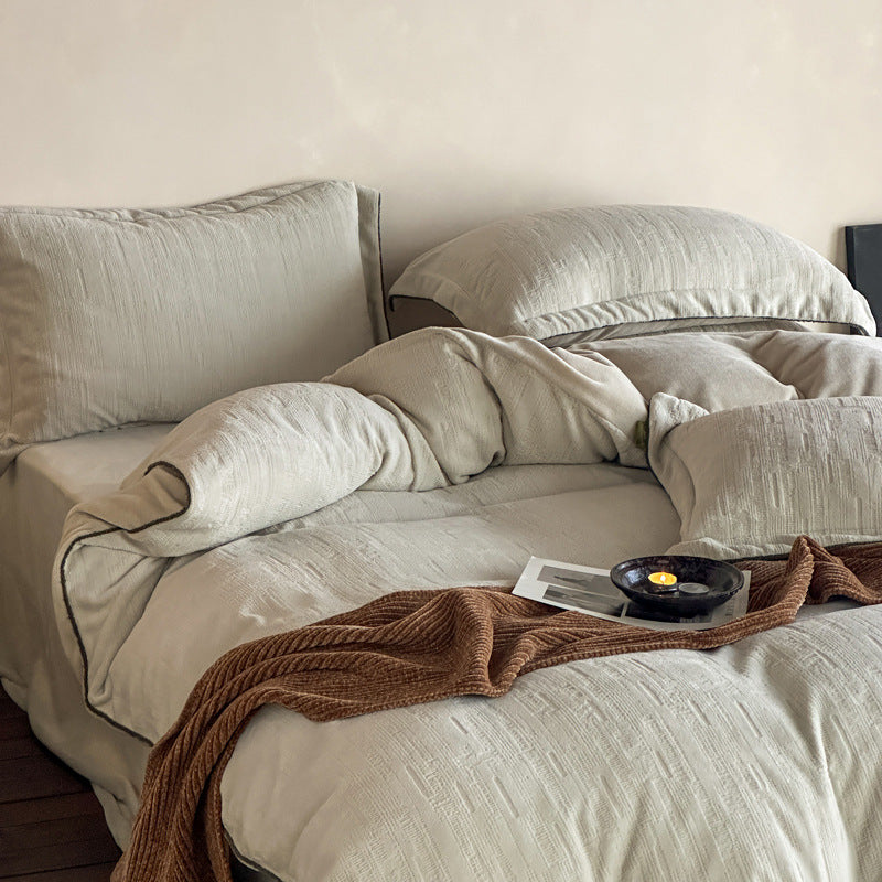 Luxury Textured Velvet Duvet Cover Set with Pillowcases