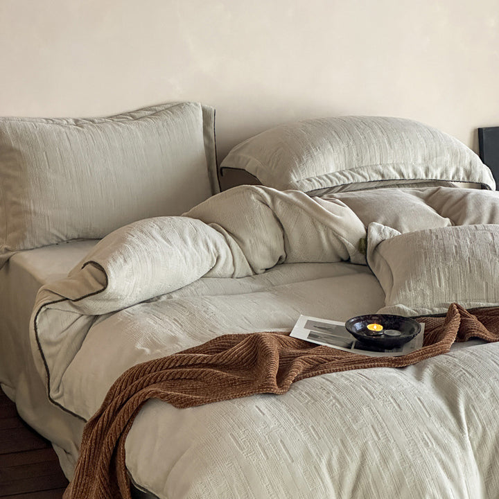 Luxury Textured Velvet Duvet Cover Set with Pillowcases