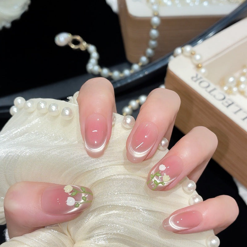 Artistic Floral Press-On Nail Set