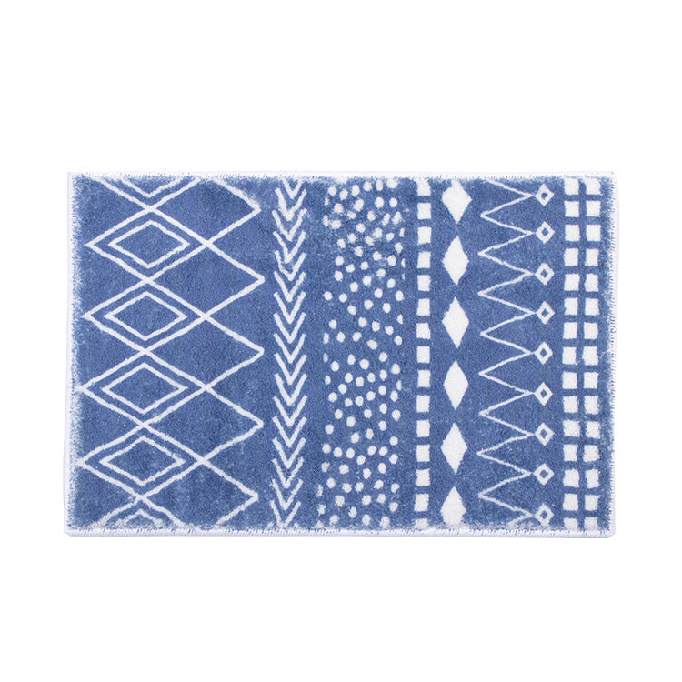 Soft high-pile bath mat rug with Berber-inspired diamond pattern Stornfield