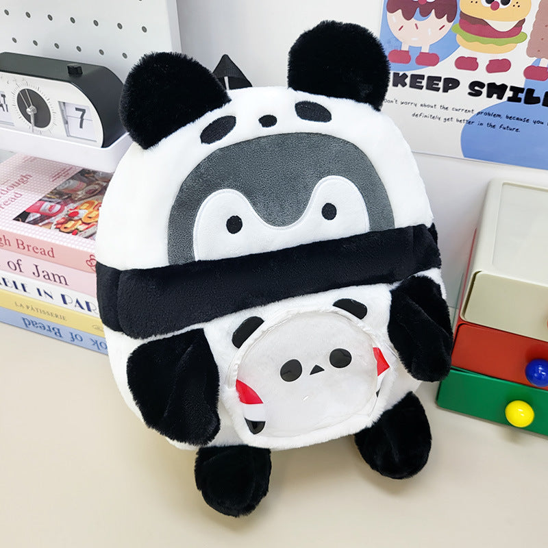 Plush Backpack with Playful Panda Design Stornfield