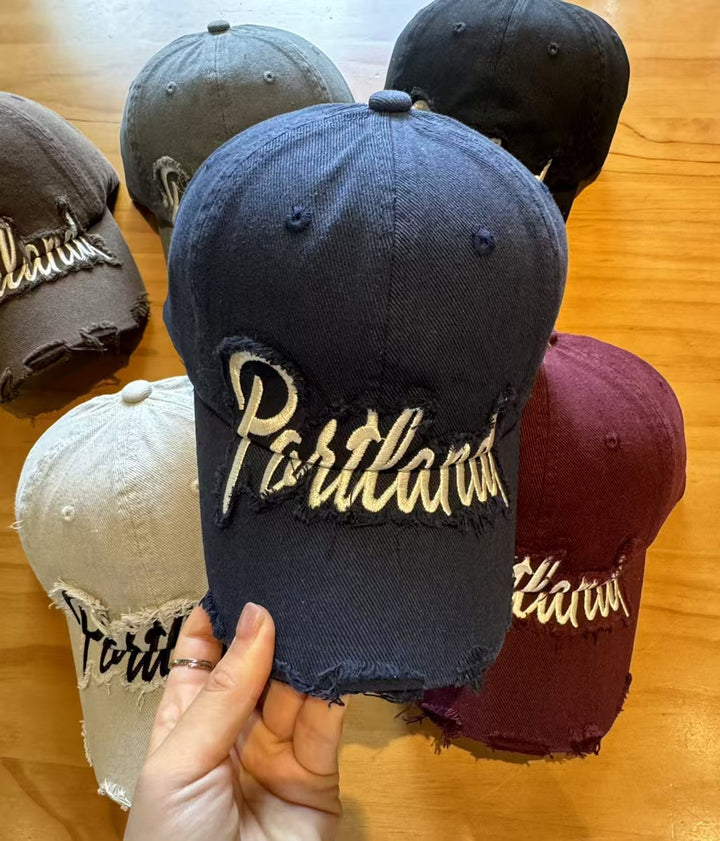 Unisex Distressed Denim Baseball Cap Stornfield
