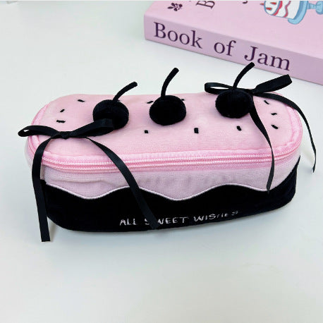 Adorable Plush Cake-Shaped Pencil Case