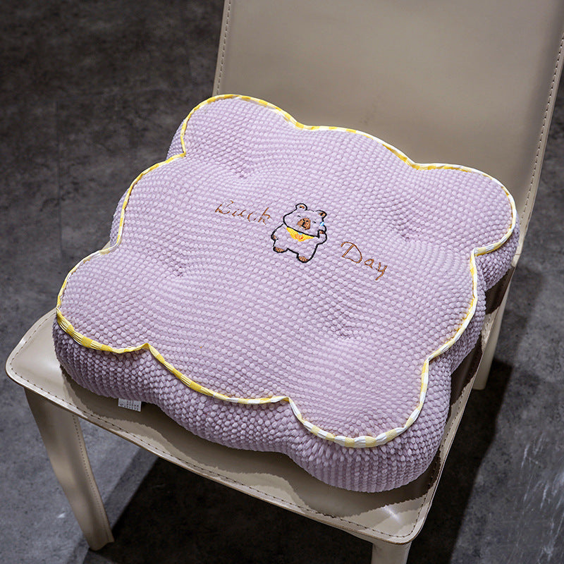 Plush seat cushion with flower pattern Stornfield