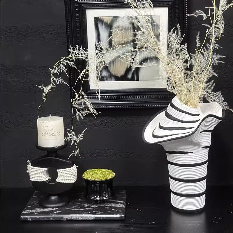 Striped Contemporary Ceramic Sculpture