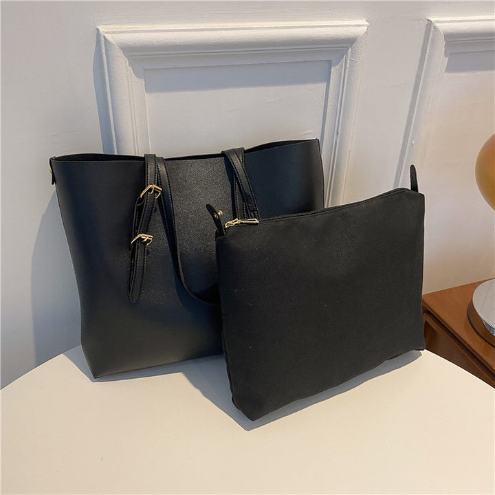 Elegant Structured Tote Bag with Removable Pouch