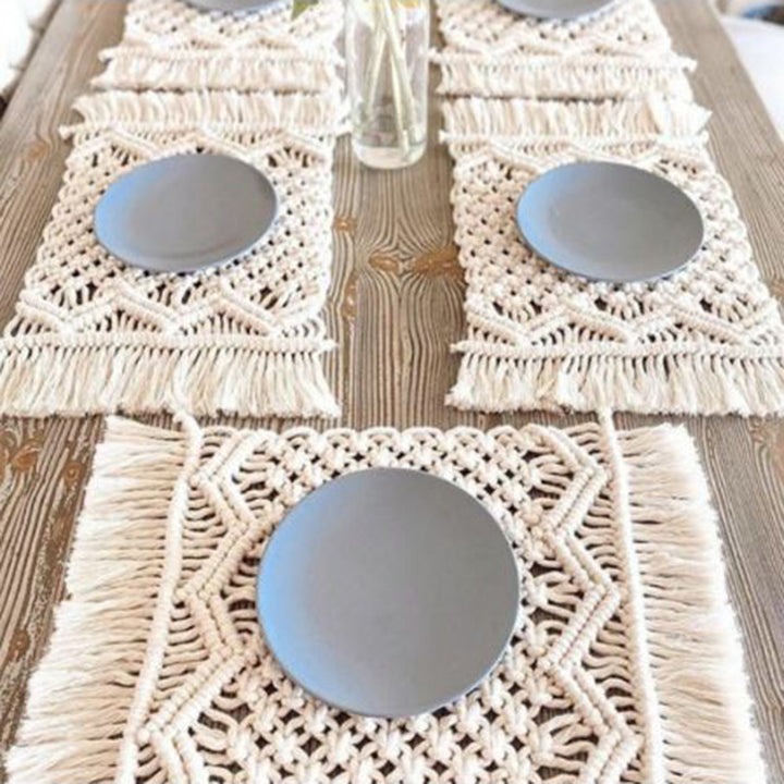 Bohemian Woven Macrame Table Runner Stornfield