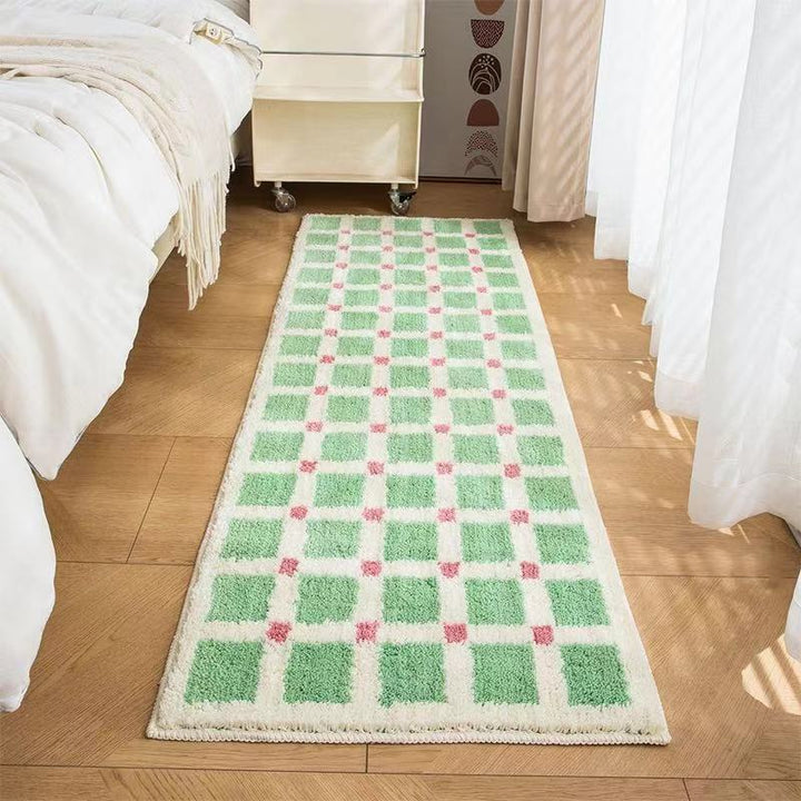 Soft Plush Checkerboard Runner Mat