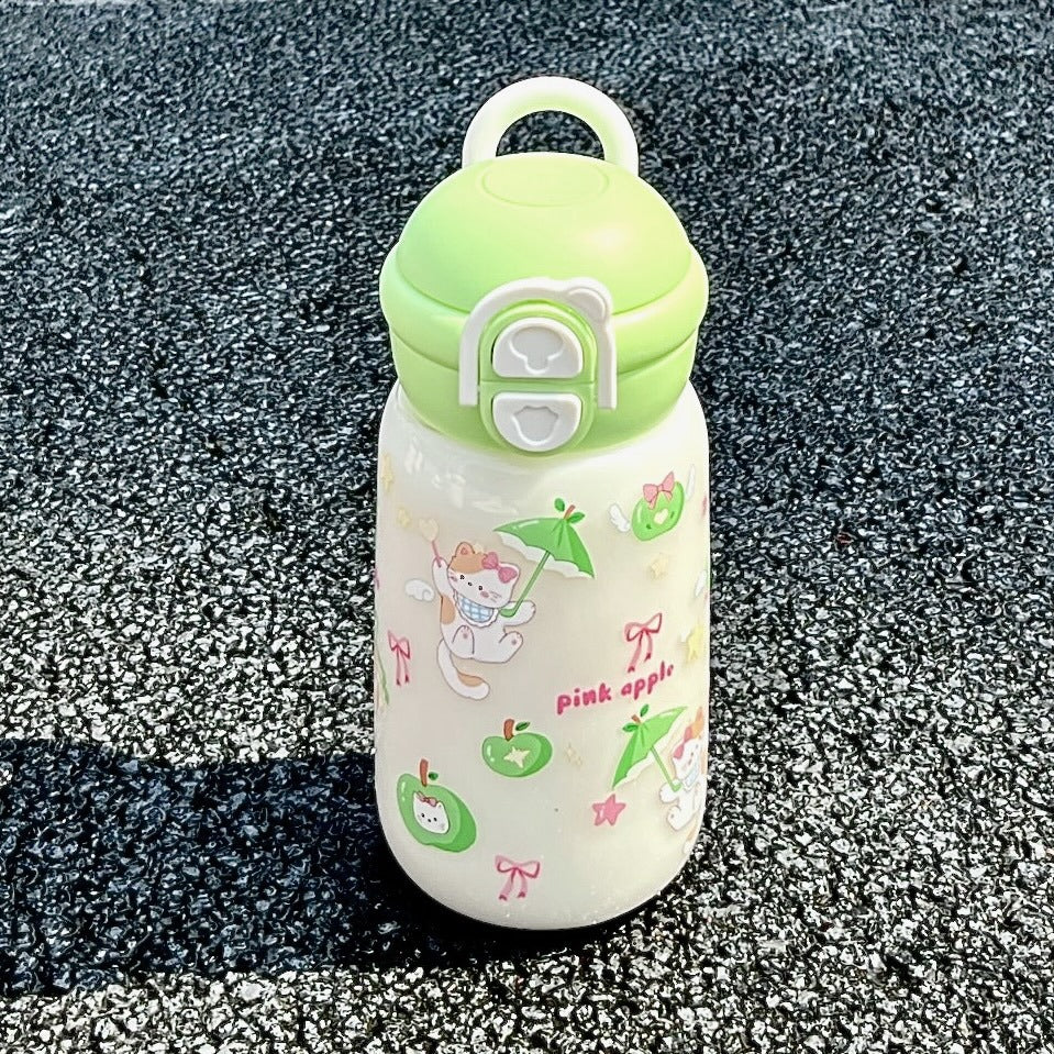 Women's insulated drinking bottle with playful animal design and secure flip-top lid Stornfield