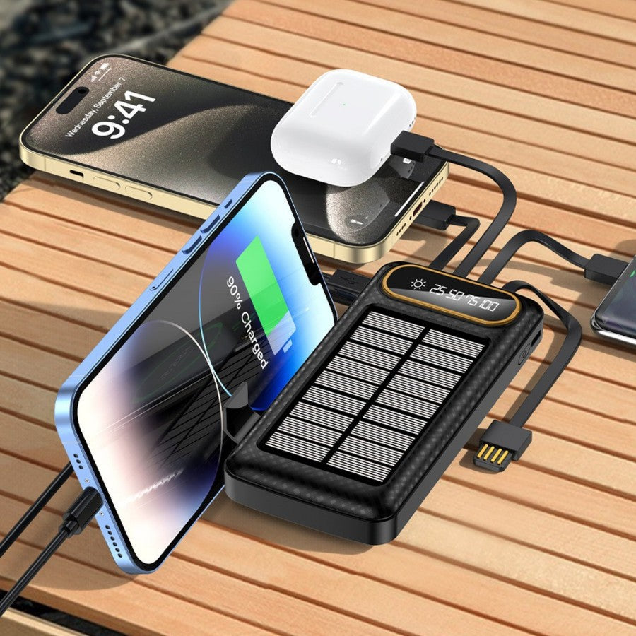 Portable Solar Power Bank with Integrated Charging Technology and Digital Display Stornfield