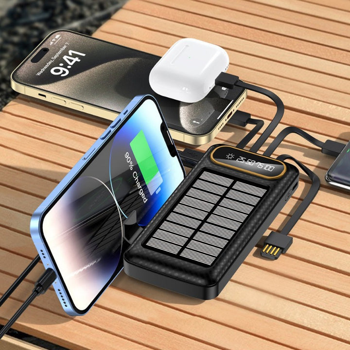 Portable Solar Power Bank with Integrated Charging Technology and Digital Display Stornfield