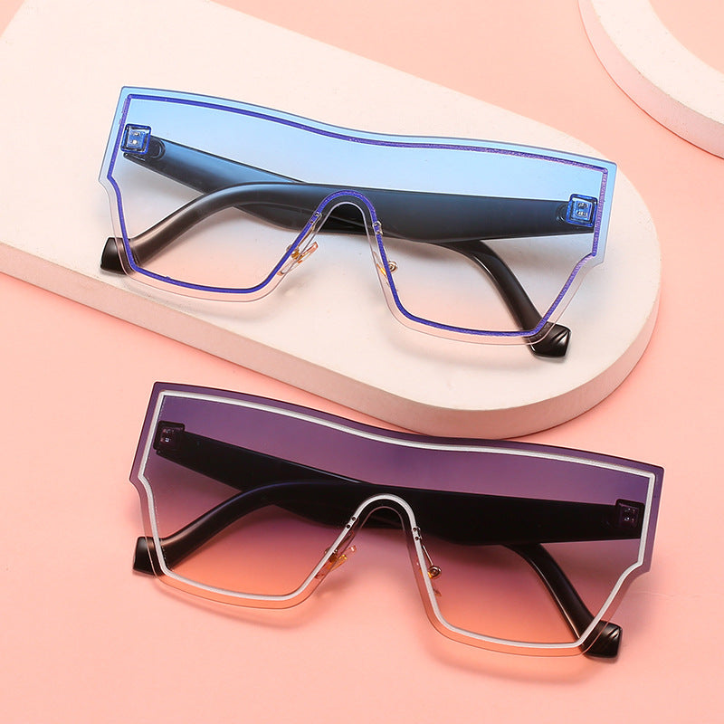 Women futuristic oversized wraparound sunglasses Stornfield