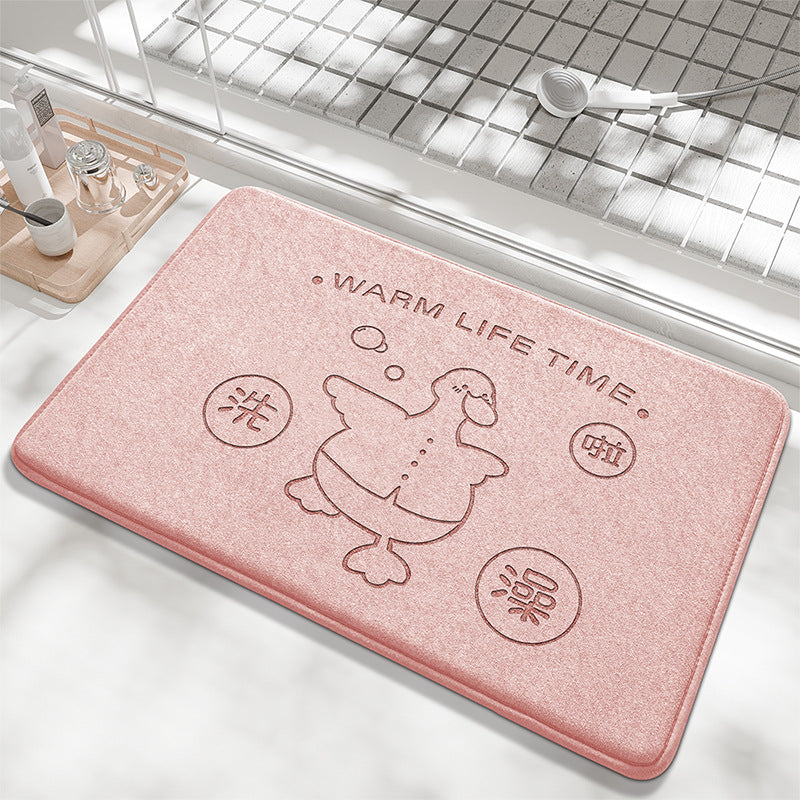 Playful Bunny Design Bath Mat Stornfield