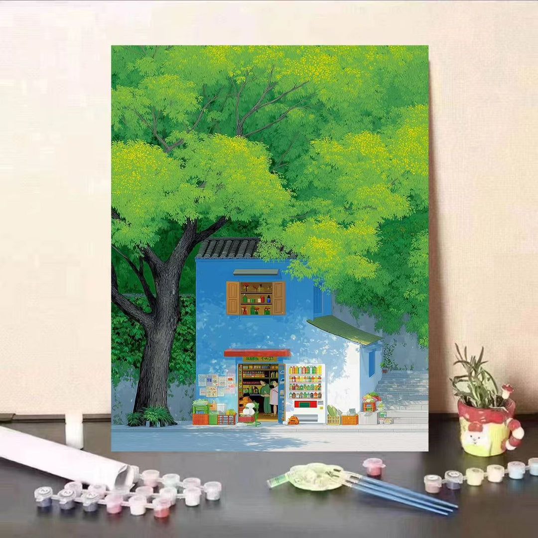 Scenic Coastal Village Canvas Art Stornfield