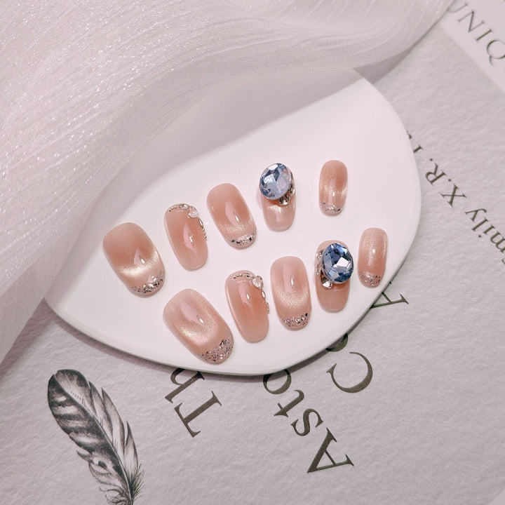 Elegant French Tip Press-On Nails Stornfield