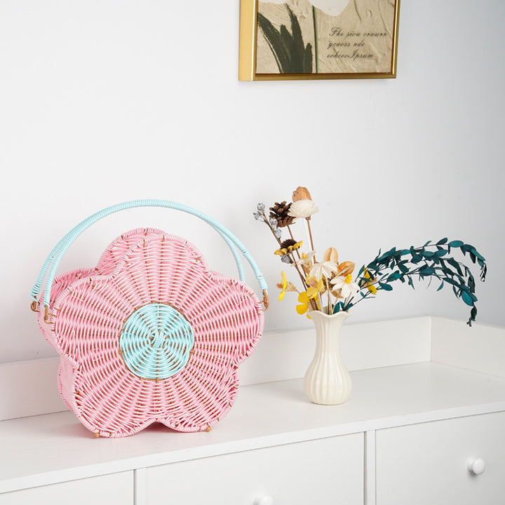 Flower-Shaped Decorative Woven Storage Basket Stornfield