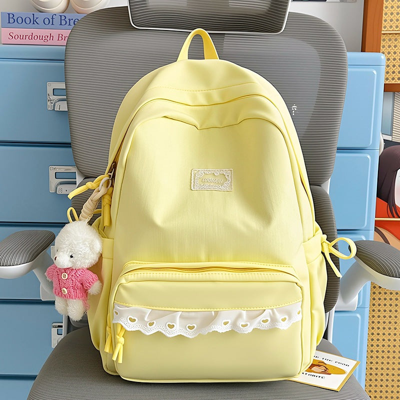 Decorative Lace-Trimmed School Backpack Stornfield