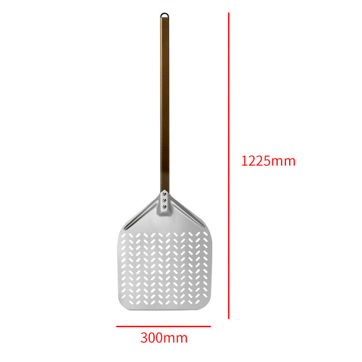 perforated aluminum pizza peel with long ergonomic reinforced handle Stornfield