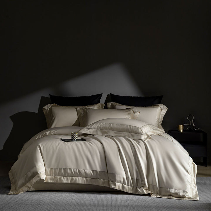Hotel-Grade Silky Sateen Duvet Ensemble with Hidden Closure & Corner Ties